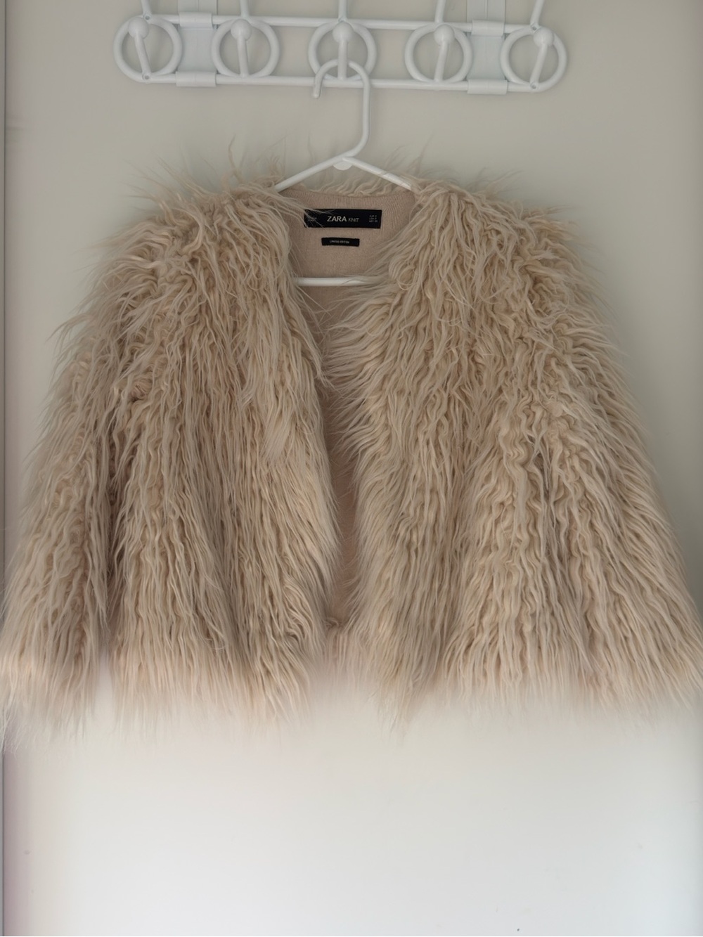 Zara Knit Limited Edition Faux Fur Shaggy Jacket - Size Small